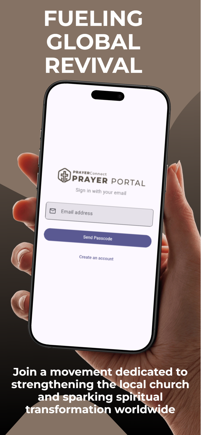 PrayerConnect app sign-in screen