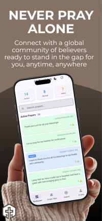 PrayerConnect app on a phone: Never pray alone
